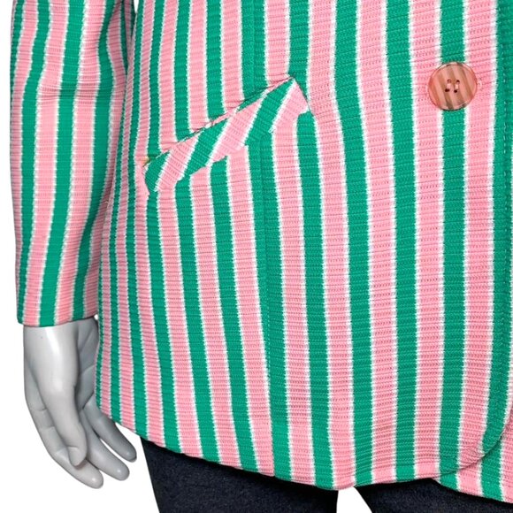 VINTAGE BODIN KNITS Striped Palm Beach Blazer - Picture 6 of 8